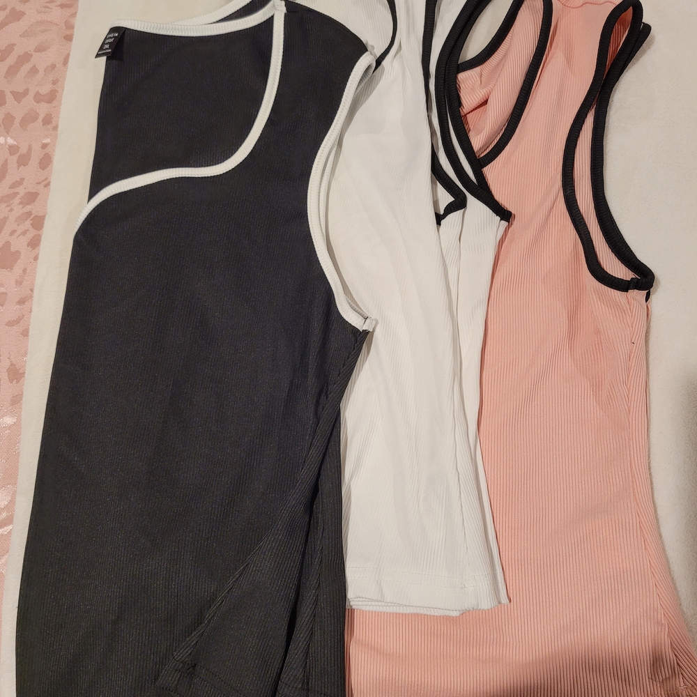 SHEIN Black, White, and Pink Tank Tops